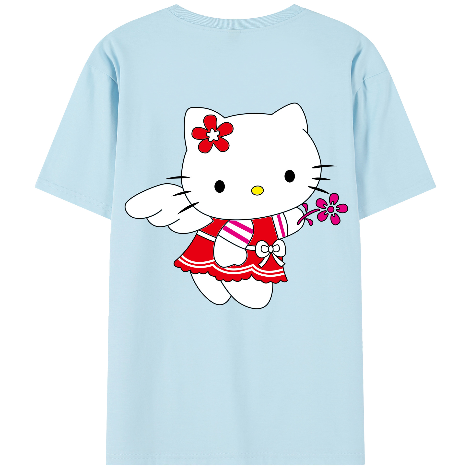 （画像用） Hello Kitty ハローキティ 綿100％半袖Tシャツ（背面プリント）